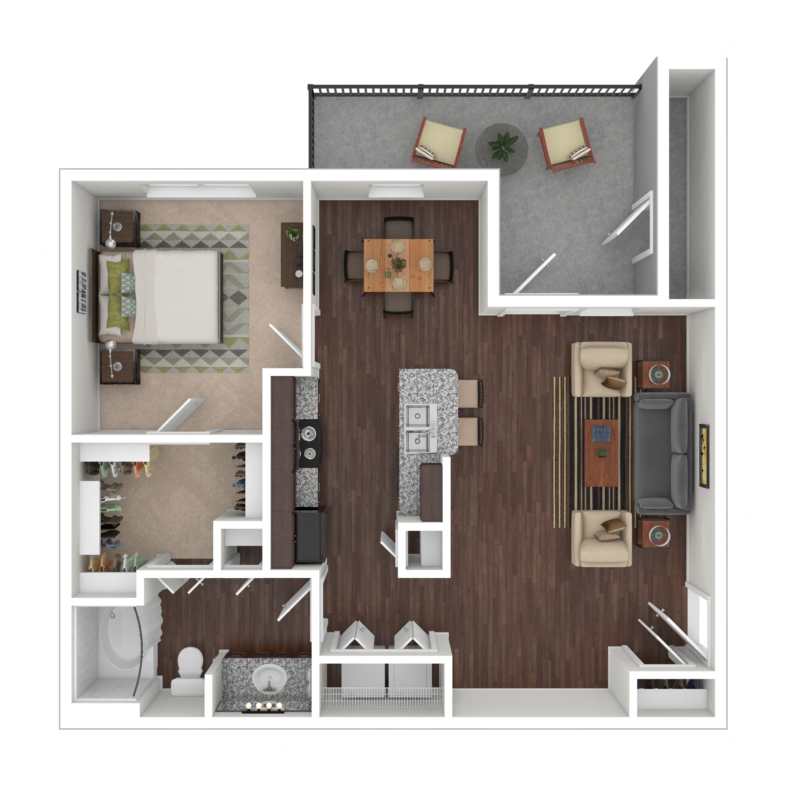 Floor plan layout diagram for 1E